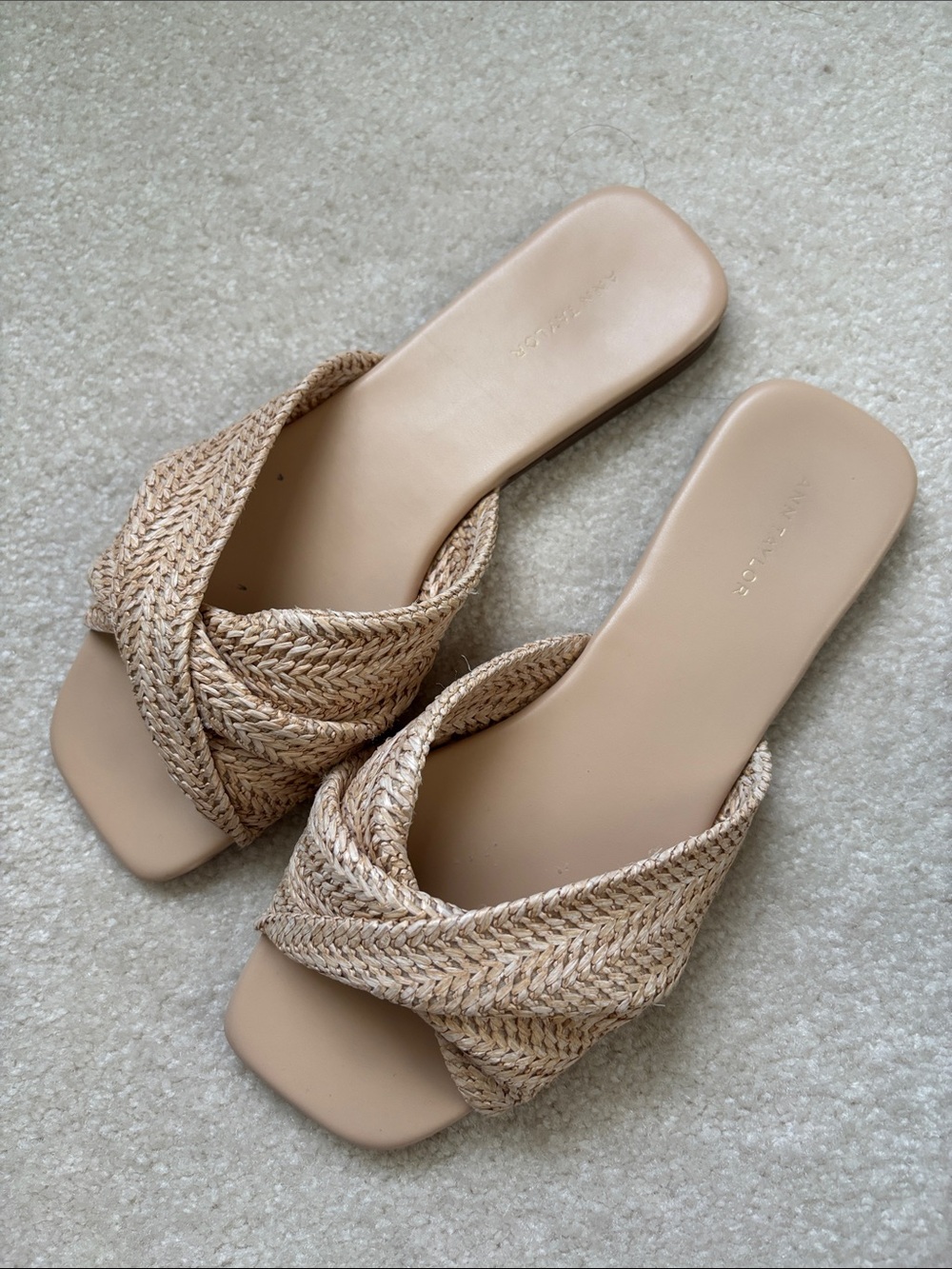 Ann Taylor Braided Slide Sandals - Neutral Tan